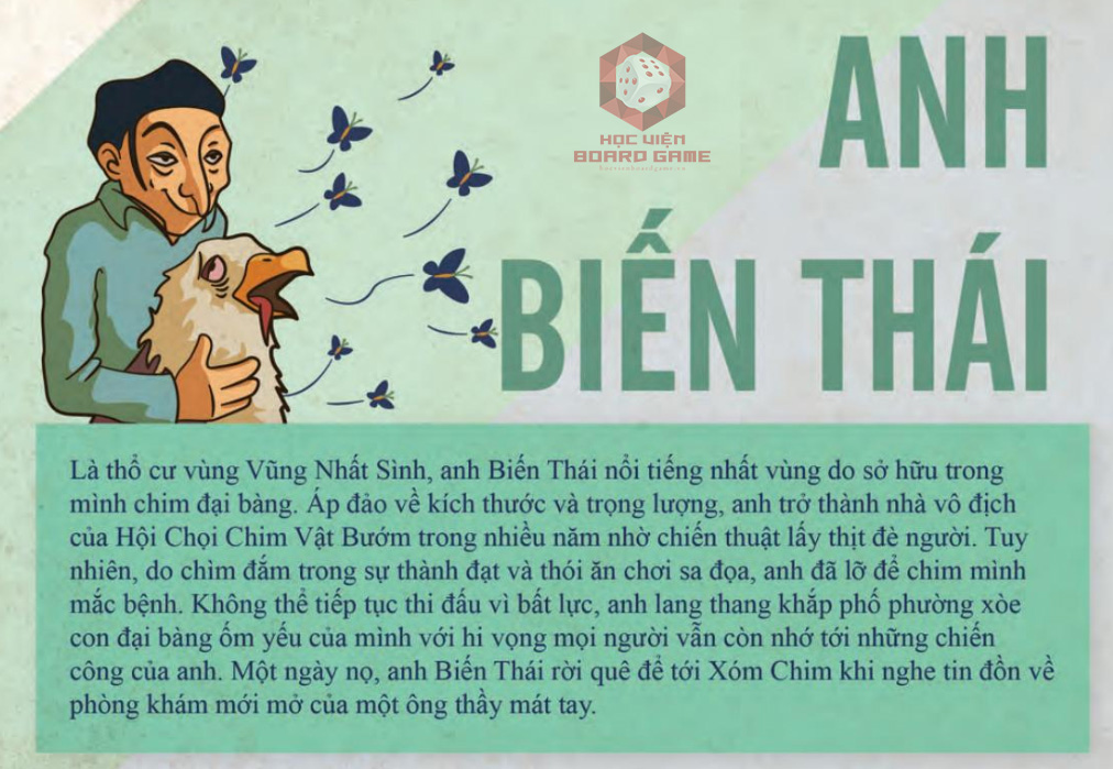 Đôi nét về nhân vật anh Biến Thái trong Board game Xóm Chim